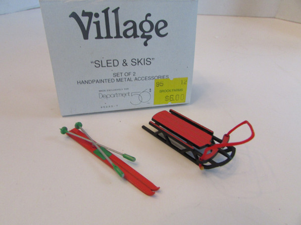 Dept 56 52337 Sled & Skis Snow Village 2 pc Accessories  L131|357486515331