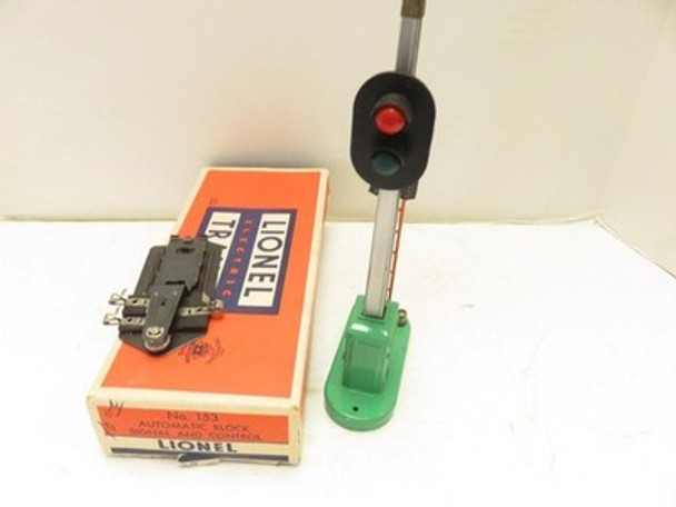 LIONEL TRAINS POST-WAR 153 BLOCK SIGNAL W/PLATE- WORKS FINE- 0/027- BXD - S28|297562138513