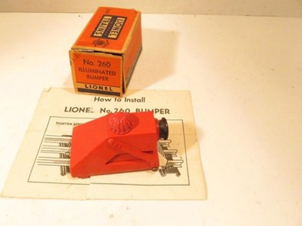 LIONEL TRAINS POST-WAR #260 LIGHTED METAL BUMPER -VG- 0/027 TRACK - BXD- M64|297562138532