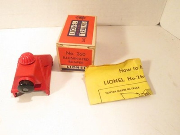 LIONEL TRAINS POST-WAR #260 LIGHTED METAL BUMPER EXC.- 0/027 TRACK- BXD -M6|357507922795