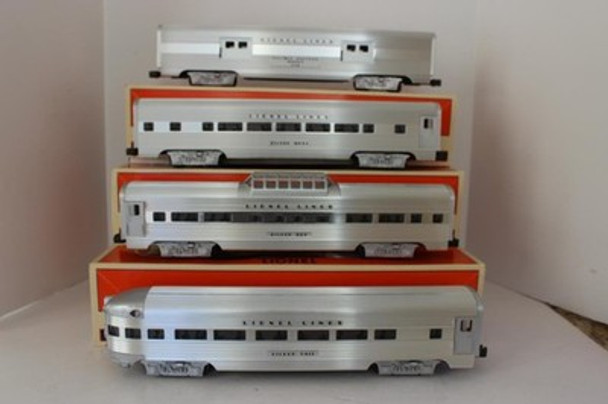 LIONEL - 19165- FOUR CAR LIONEL LINES ALUMINUM PASSENGER CAR SET- NEW - E1|357565528774