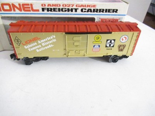 LIONEL 9418 FAMOUS AMERICAN RR SERIES BOXCAR- 0/027 -  NEW - B2A|297614952610