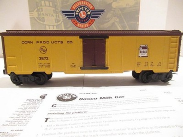 LIONEL POST-WAR CELEBRATION - 36702 - #3672 OPERATING BOSCO CAR- 0/027-NEW-