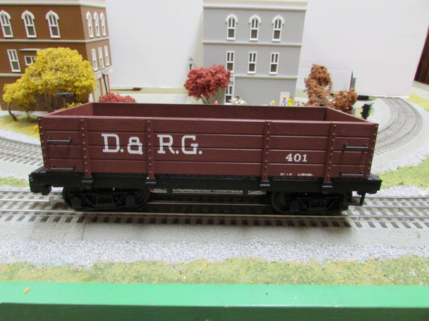 Lionel 401 Dener & Rio Grande Gold Rush Ore Car  1987 G Scale No Box Brown B4
