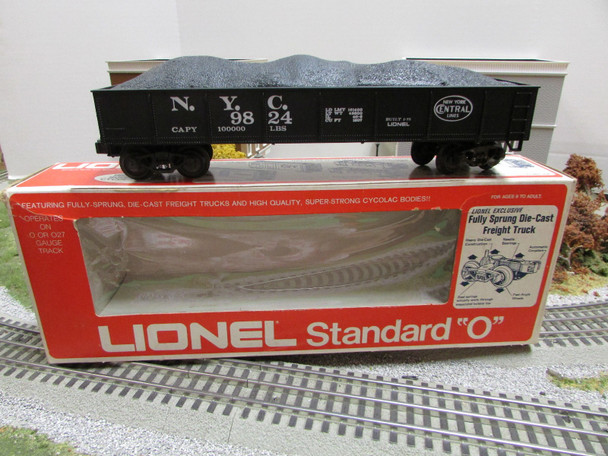 Lionel 6-9824 New York Central Gondola w/coal load  Boxed 1975 VG Standard O  B2