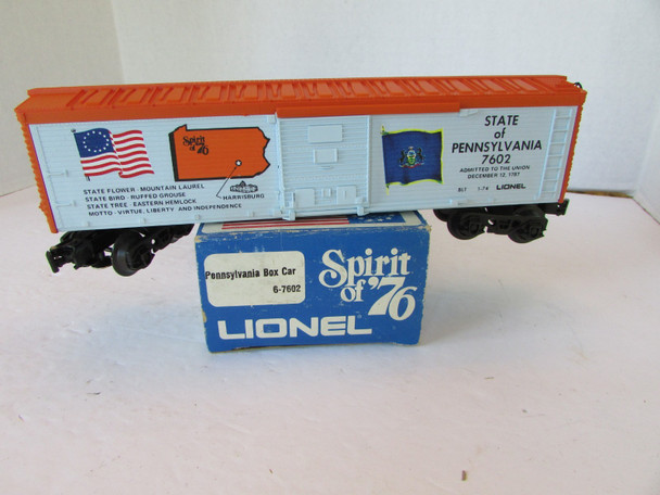 Lionel 7602 State of Pennsylvania Box Car Spirit of '76 Commemorative  MIB SH