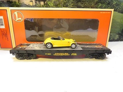 LIONEL TRAINS -17522 FLAT CAR W/DIECAST PLYMOUTH PROWLER - 0/027- BOXED - B15
