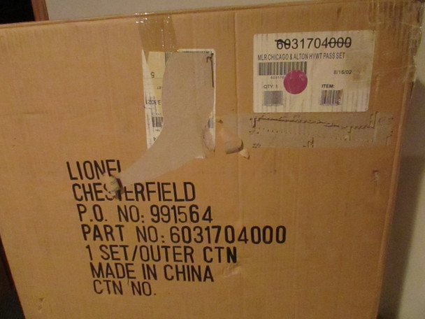 LIONEL 31704 CHICAGO & ALTON PASSENGER SET 4-6-2 Loco NIB  Master Carton H1