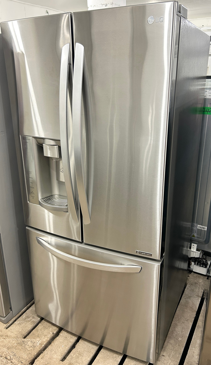 LG 33" Wide Stainless Steel Fridge with Water and Ice Maker, Free 60