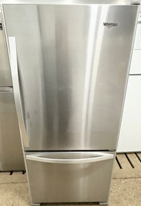 Whirlpool 30" Wide Stainless Steel Fridge With Bottom Freezer, Free 60 Day Warranty 1
