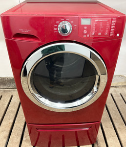 Frigidaire 27" Wide Red Front Load Washer With Free Pedestal, Free 60 Day Warranty