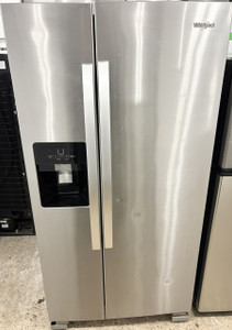 Whirlpool 33" Wide Stainless Steel Side by Side Fridge, Free 60 Day Warranty