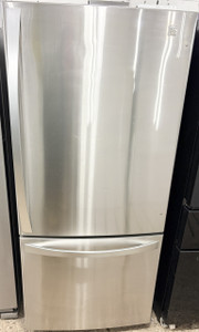 Kenmore 30" Wide Stainless Steel Fridge With Bottom Freezer and Ice Maker, Free 60 Day Warranty