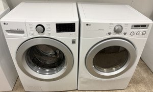 LG 27" Wide White Front Load Washer and Dryer Set, Free 60 Day Warranty