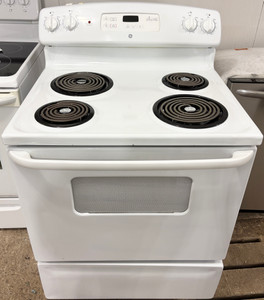 GE 30" Wide White Coil Top Stove, Free 60 Day Warranty