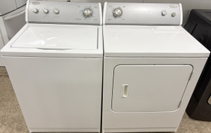 Whirlpool 27" Wide White Top Load Matching Washer and Dryer, Free 60 Day Warranty