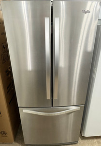 Whirlpool 30" Wide Stainless Steel French Door Fridge, Free 60 Day Warranty