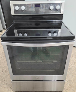 Whirlpool 30" Wide Black Stainless Steel Glass Top Stove, Free 60 Day Warranty