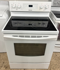 Samsung 30" Wide White Convection Glass Top Stove, Free 60 Day Warranty