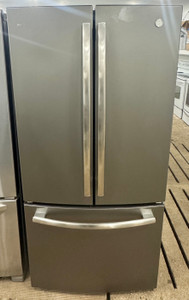 GE 33" Wide Slate French Door Fridge With Water and Ice Maker, Free 60 Day Warranty.
