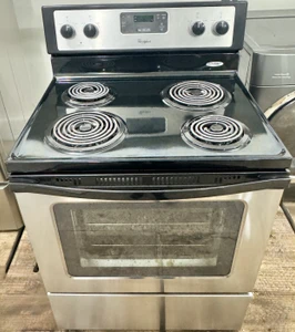 Whirlpool 30" Wide Coil Top Stainless Steel Stove, Free 60 Day Warranty