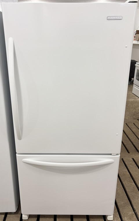KitchenAid 33" Wide White Fridge With Bottom Freezer Ice Maker and Water, Free 60 Day Warranty