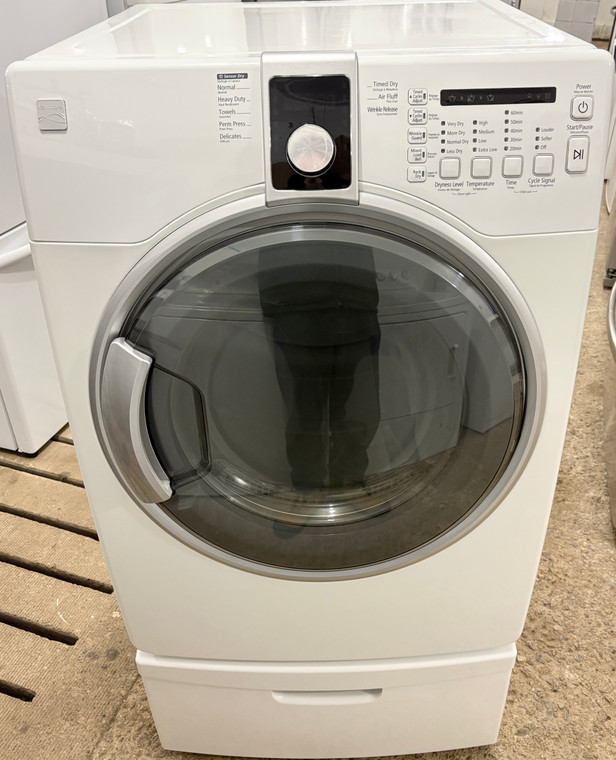 Kenmore 27" Wide White Dryer With Free Pedestal, Free 60 Day Warranty