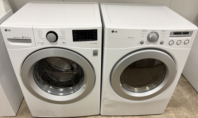 LG 27" Wide White Front Load Washer and Dryer Set, Free 60 Day Warranty
