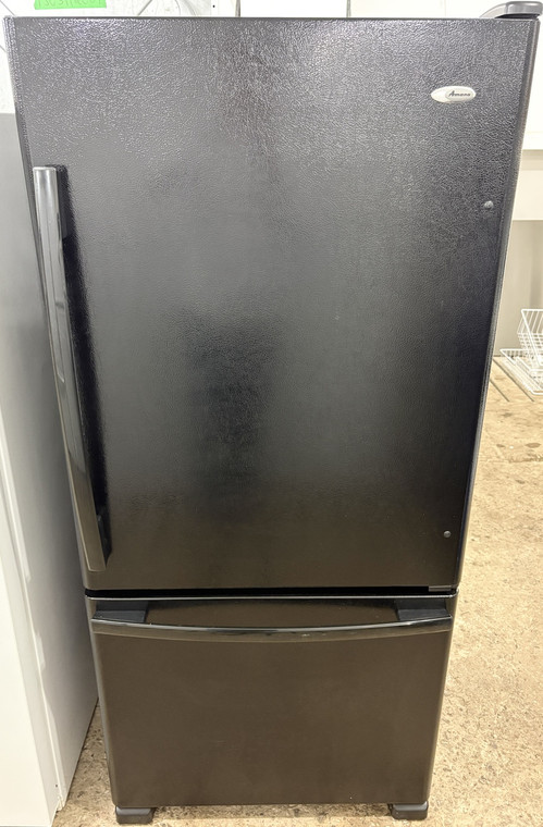 Amana 30" Wide Black Fridge With Bottom Freezer, Free 60 Day Warranty