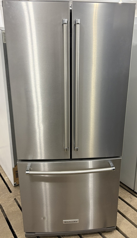 KitchenAid 30" Wide Stainless Steel French Door Fridge With Water and Ice Maker, Free 60 Day Warranty