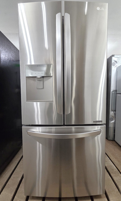 LG 30" Wide Stainless Steel French Door Fridge With Water and Ice, Free 60 Day Warranty