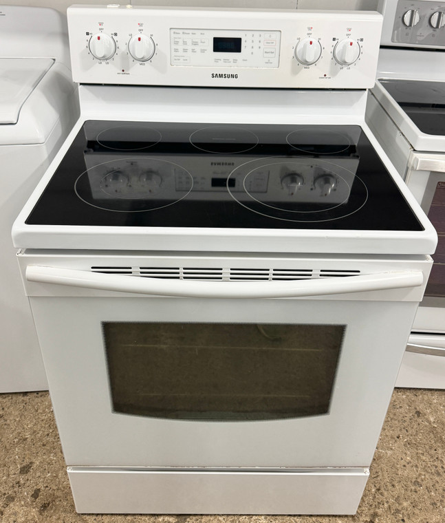 Samsung 30" Wide White Convection Glass Top Stove, Free 60 Day Warranty