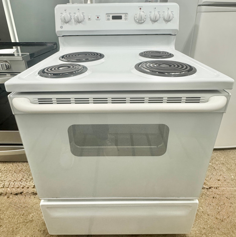 GE 30" Wide White Coil Top Stove, Free 60 Day Warranty