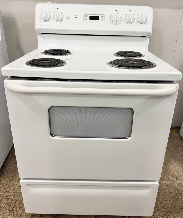 GE 30" Wide White Coil Top Stove, Free 60 Day Warranty