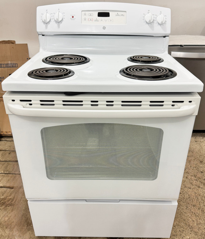 GE 30" Wide White Coil Top Stove, Free 60 Day Warranty