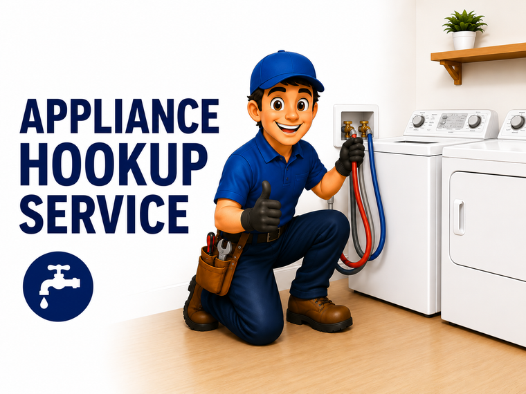 Hookup Service (aluminum flex hose, hot and cold hoses, or fridge water line)