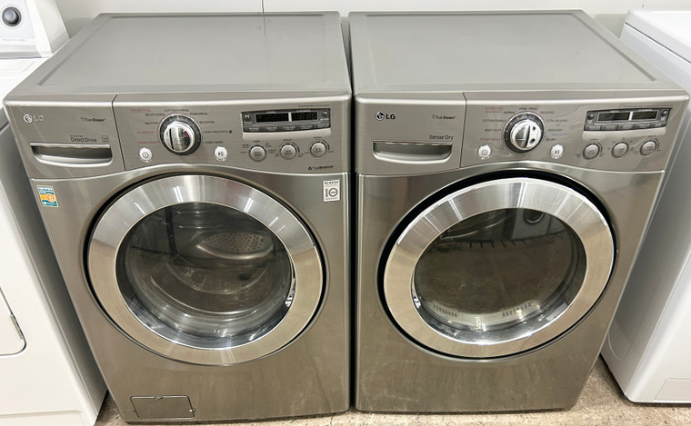 LG 27" Wide Stainless Steel Front Load Matching Washer and Dryer Set, Free 60 Day Warranty