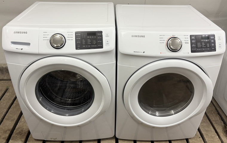 Samsung 27" Wide White Front Load Matching Washer and Dryer Set, Free 60 Day Warranty 1