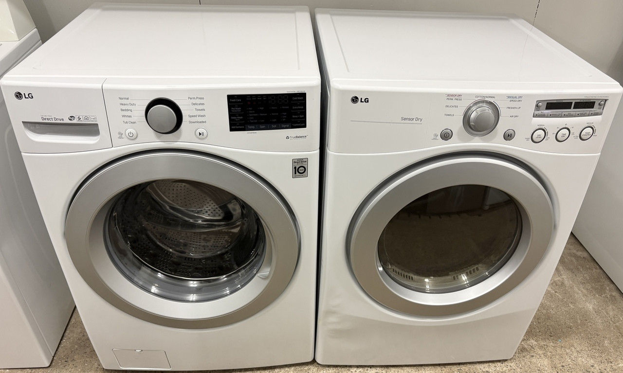 LG 27" Wide White Front Load Washer and Dryer Set, Free 60 Day Warranty