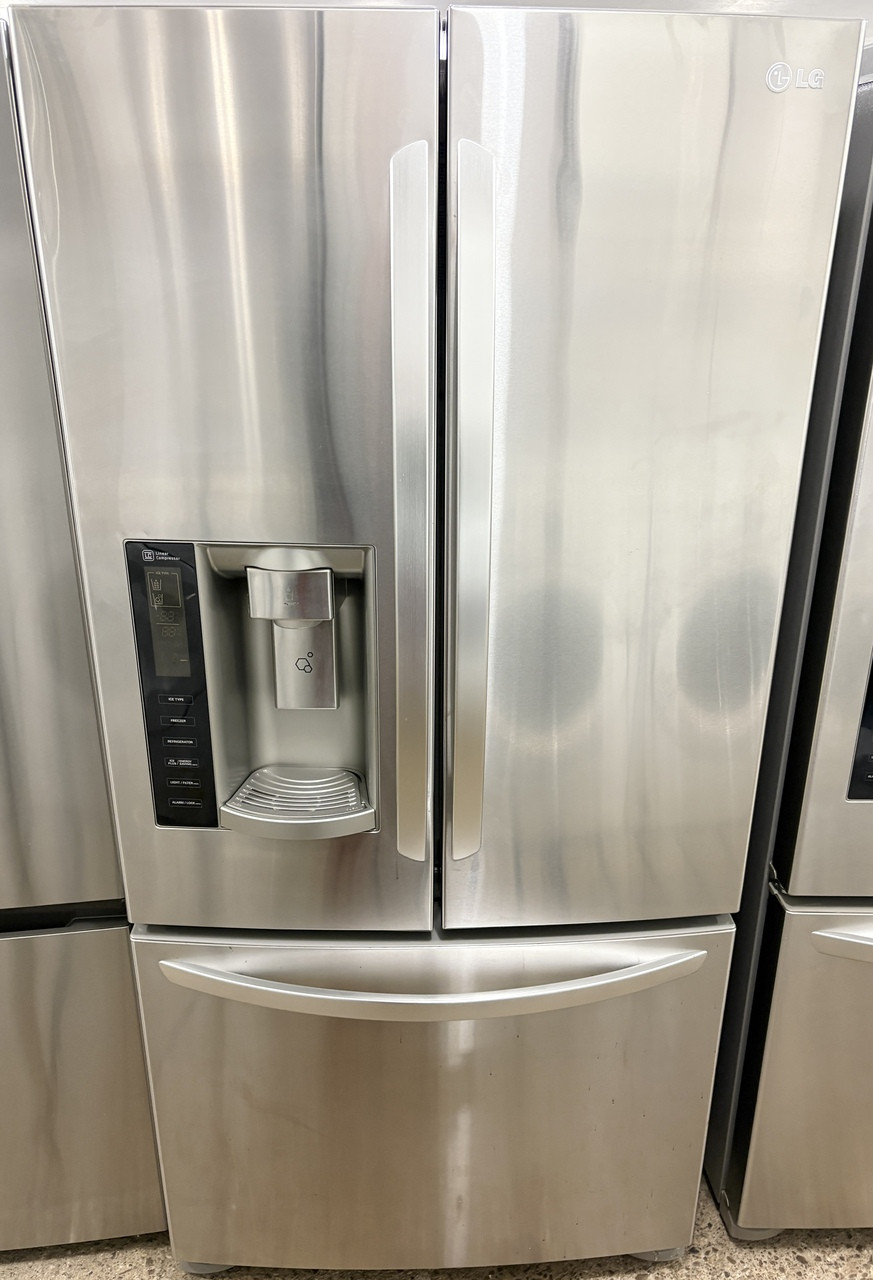 LG 33" Wide Stainless Steel French Door Fridge with Water and Ice, Free 60 Day Warranty