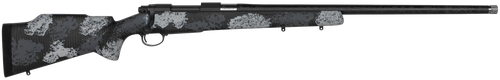 Nosler 44548 M48 Long-Range Carbon 6.5 Creedmoor 4+1 26" Carbon Fiber Wrapped Barrel, Sniper Gray Cerakote Metal Finish, Elite Midnight Camo Manners MCS-T Elite Tac Stock