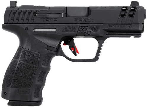 SAR USA SAR9CG3BL SAR9 C Gen3 Compact Frame 9mm Luger 15+1 4" Black Steel Barrel, Black Steel Optic Ready/Ported/Serrated Slide, Black Polymer Frame w/Picatinny Rail, Interchangeable Backstrap Grip