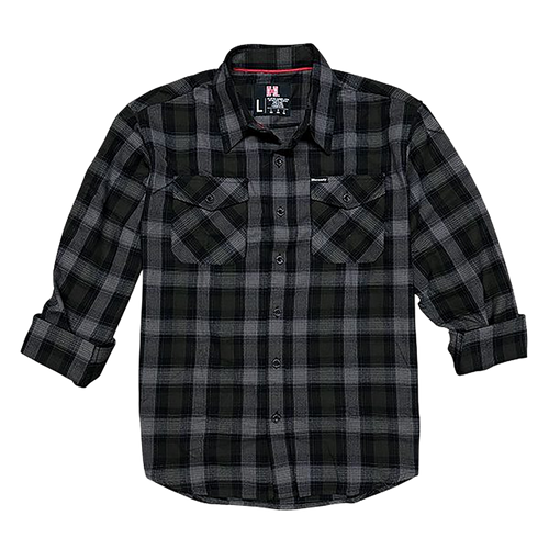 Hornady Gear 32216 Flannel Shirt  3XL Olive/Black/Gray,  Cotton/Polyester, Relaxed Fit Button Up