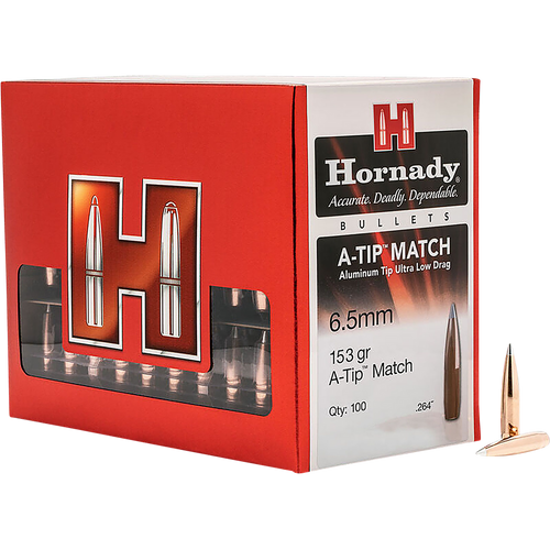 Hornady 2638 A-Tip Match 6.5 Creedmoor .264 153 gr A Tip Match 100 Per Box/ 10 Case