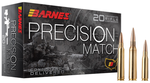 Barnes Bullets 30819 Precision Match  6.5PRC 145gr Open Tip Match Boat Tail 20 Per Box/10 Case