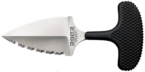 Cold Steel CS43XLS Urban Edge  2.50" Fixed Part Serrated Stone Washed Japanese AUS-8A SS Blade/Black Textured Kray-Ex Handle