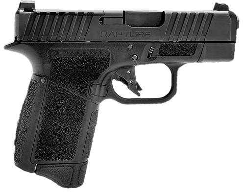 Gforce Arms GF932512BB Rapture  Sub-Compact Frame 9mm Luger 12+1 3.25" Black Steel Barrel, Black Steel Optic Cut/Serrated Slide, Black Cerakote Polymer Frame, Shield RMSc/RMR Footprint