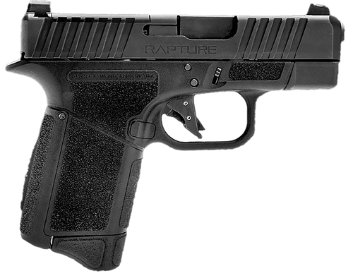 Gforce Arms GF932512BB Rapture  Sub-Compact Frame 9mm Luger 12+1 3.25" Black Steel Barrel, Black Steel Optic Cut/Serrated Slide, Black Cerakote Polymer Frame, Shield RMSc/RMR Footprint
