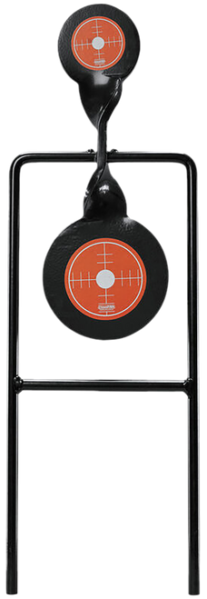 Champion Targets 40875 Gong Spinner Target 3" Top Target/4.7" Bottom Target Black/Orange Steel Bullseye Standing