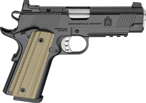 Springfield Armory PO9228AOS 1911 Operator 45 ACP 8+1 4" Black Cerakote Optic Ready Carbon Steel Slide Black Cerakote VZ G10 Grip